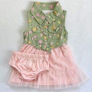 2 pc. Baby dress Size 12 months baby girl
